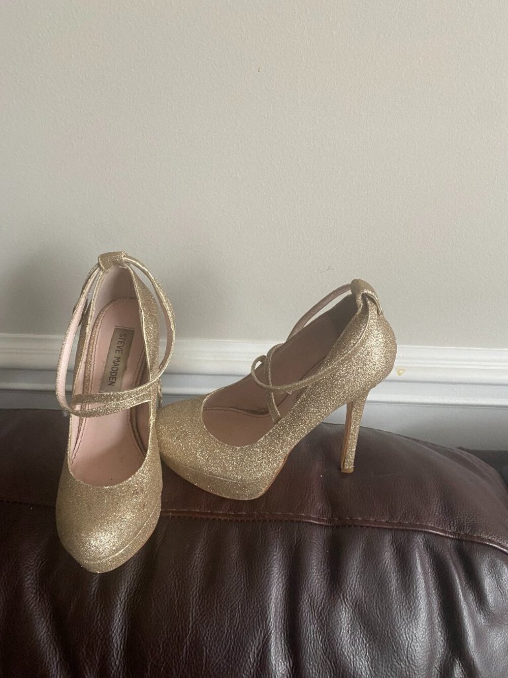 STEVE MADDEN HEEL EVENING SANDALS BURLESK